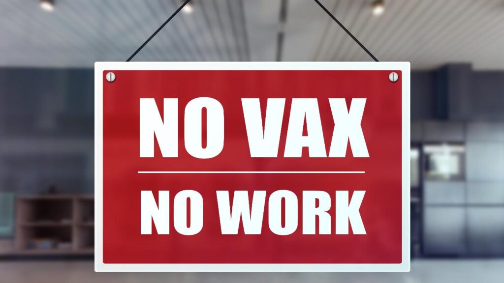 No vax No Work Non vaccinato No Lavoro