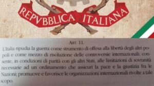 Costituzione articolo 11 L'Italia ripudia la guerra