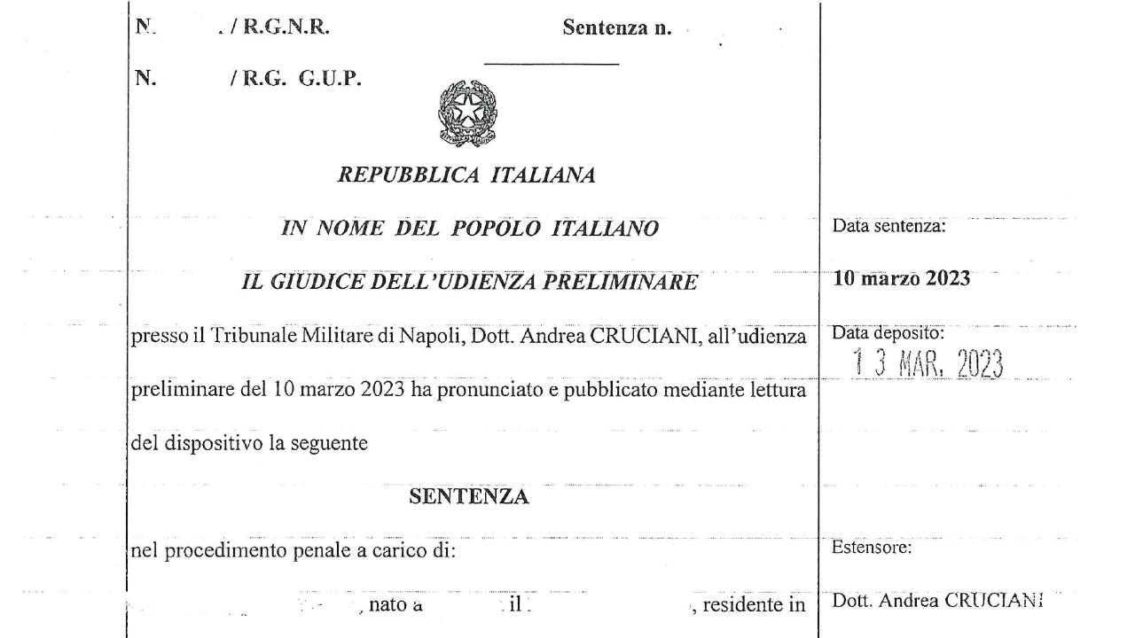 sentenza 13 marzo 2023 - giudice di Napoli assolve militare entrato in caserma senza green pass nel periodo dell'obbligo