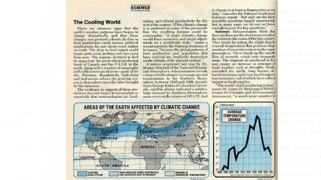 28 aprile 1975 Newsweek "The Cooling World" raffreddamento della Terra