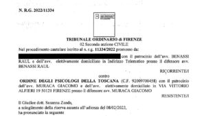 sentenza tribunale di Firenze reintegro psicologa senza vaccino