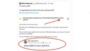 il cristianesimo è una fake news per Facebook