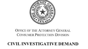 avviso di garanzia procuratore generale del Texas avviso di investigazione civile