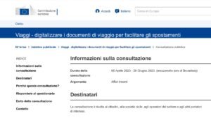 passaporto digitale questionario UE