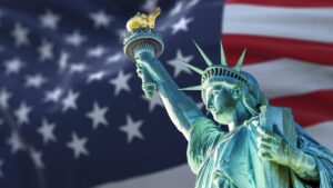 statua libertà Stati Uniti d'America bandiera americana
