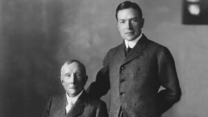 John Davison Rockefeller con il figlio