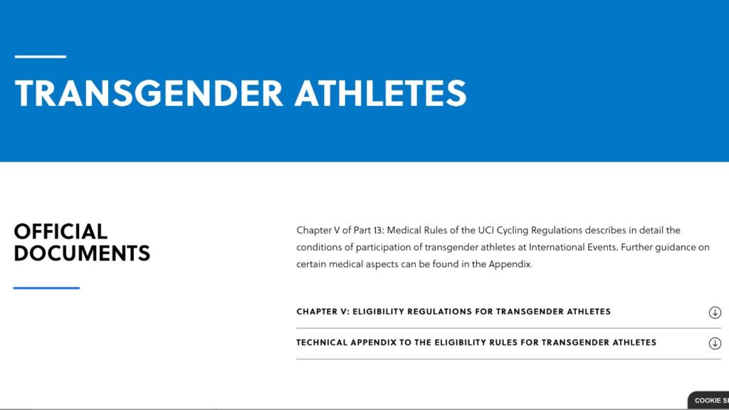 Regolamento Unione Ciclistica Internazionale atleti transgender