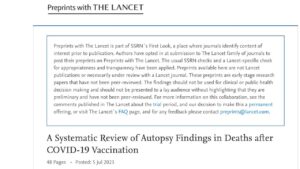 The lancet studio ritirato sui morti dopo il vaccino