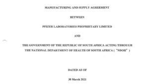 Contratto Pfizer Sud Africa