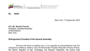 Lettera di 11 Paesi all'Onu sulla cessione di sovranità - settembre 2023