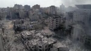 Gaza distrutta dopo i bombardamenti israeliani - ottobre 2023