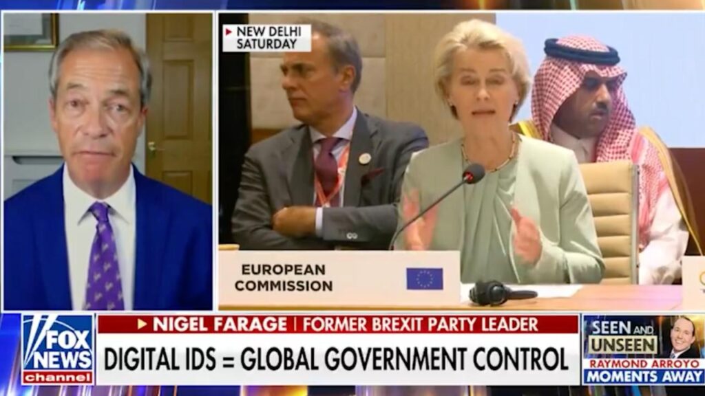 Fox News - Nigel Farage commenta l'id digitale voluto da Ursula von der Leyen