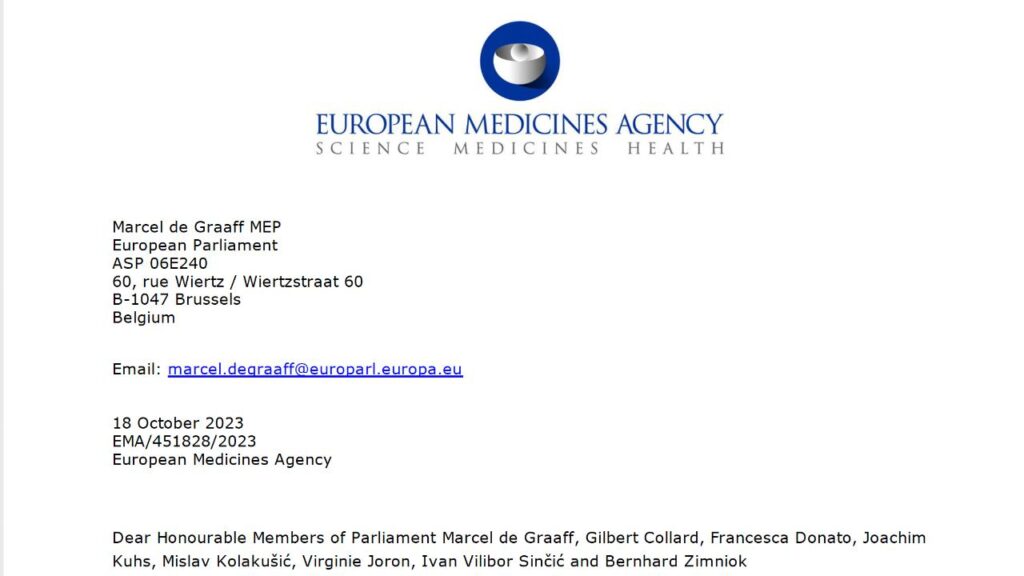 La lettera in cui l'Ema conferma che i vaccini non servono per la prevenzione del contagio tradotta in italiano
