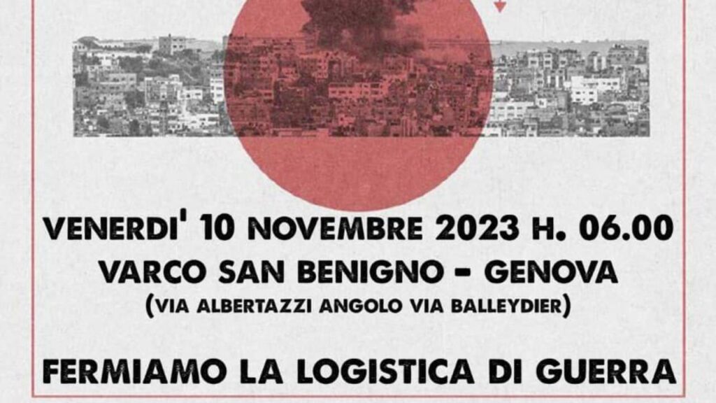 basta armi nei nostri porti - Genova 10 novembre 2023