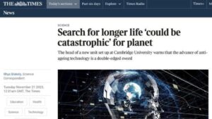 The Times: "Come la ricerca di una vita più lunga potrebbe essere “catastrofica” per il nostro pianeta