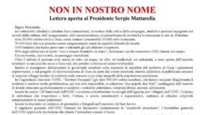 Non in nostro nome. Lettera aperta a Mattarella contro il sostegno dell'Italia ad Israele