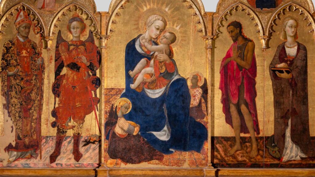 Sassetta, Madonna col bambino e due angeli; San Nicola di Bari e San Michele Arcangelo; San Giovanni Battista e Santa Margherita, Cortona Museo Diocesano