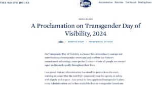 Proclamazione sulla Giornata della visibilità transgender 2024 Biden