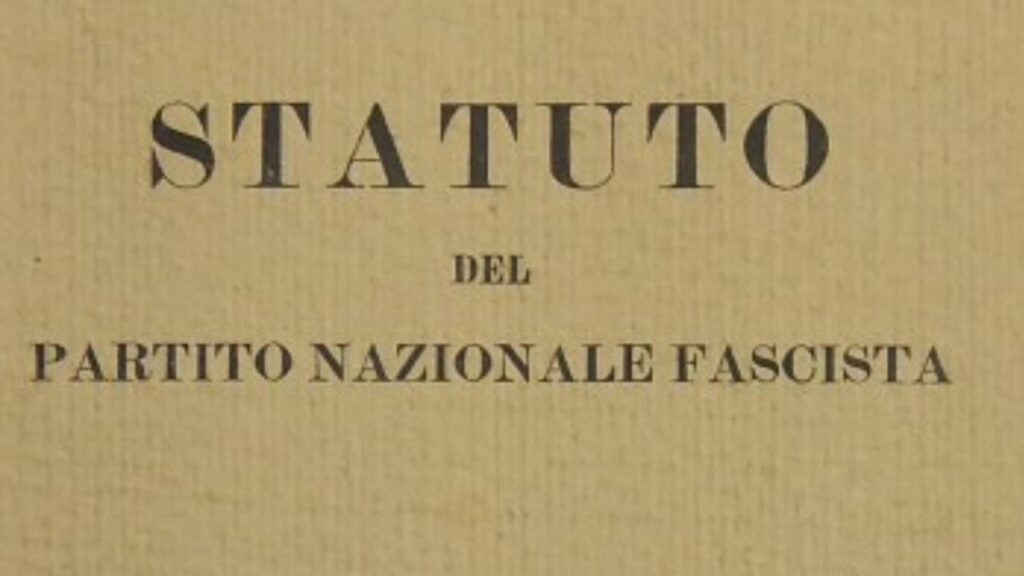 Copertina Libro Statuto del Partito Nazional Socialista Fascista
