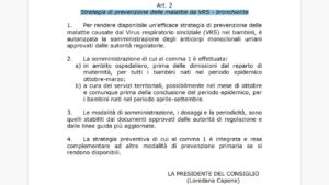 Puglia - legge vaccino broncheolite