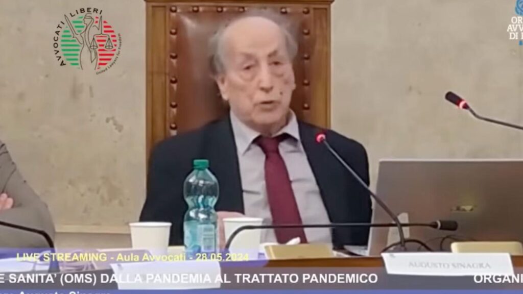Augusto Sinagra - Roma, 28 maggio 2024 - Convegno OMS, DALLA PANDEMIA AL TRATTATO PANDEMICO