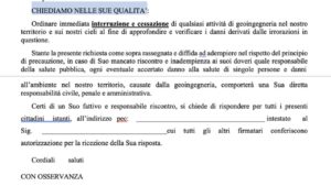 Lettera da inviare ai sindaci contro la geoingegneria