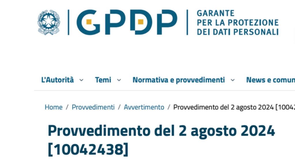 Garante Privacy - provvedimento contro la regione Puglia