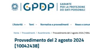 Garante Privacy - provvedimento contro la regione Puglia